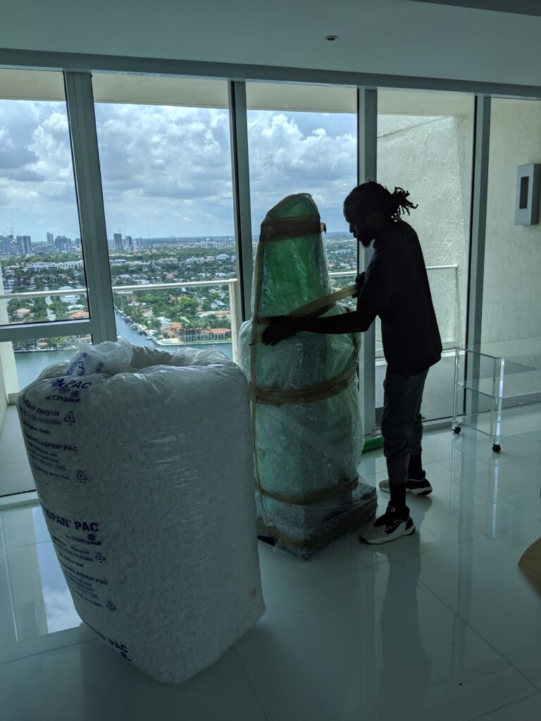 Special Caring Expensive Full Glass Statue. Beach House Ft. Lauderdale Penthouse